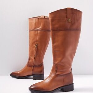 NWOB Sam Edelman Drina Brown Leather Burnished Tall Boho Riding Boots